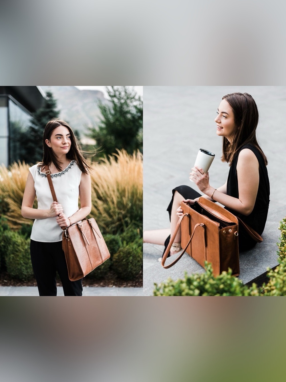 Women's 17" Leather Laptop Bag - Large Capacity Genuine Leather Briefcase
